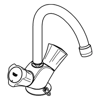 GROHE Waschtisch-Einlochbatterie Costa 21337_1 Schwenkauslauf versenkbare Kette chrom – Bild 3