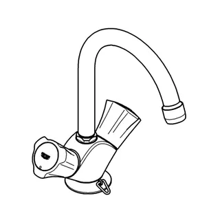 GROHE Waschtisch-Einlochbatterie Costa 21337_1 Schwenkauslauf versenkbare Kette chrom – Bild 4