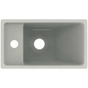 Ideal Standard Handwaschbecken i.life S 1 Hahnloch ohne Überlauf, Ablg.links, 370x210x120mm, Weiß – Bild 3