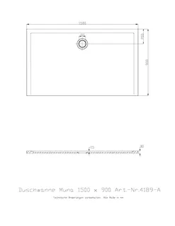 Hoesch Duschwanne Muna 1500x900x30 ohne Antirutsch, Material Solique, Weiß – Bild 4
