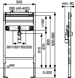 TECEprofil Waschtischmodul Bauhöhe 820-980 mm – Bild 5