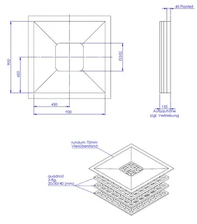 SD Gefälleboard m. Ausschnitt Plancofix 900x900x45 mm – Bild 2