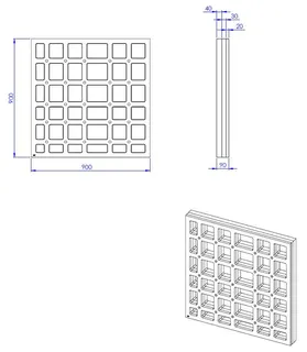 SD U-BauEL für Plan Plus QuadroU 900x900x20/30/40 mm