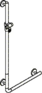 HEWI Winkelgriff m.Br.H.in 92, AM1:1100, W1:600, d:33, Kst., chromoptisch besch. – Bild 3