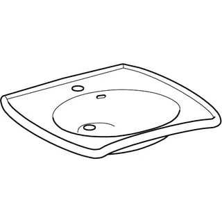 Geberit Vitalis Waschtisch, barrierefrei, 65x60cm mit Hahnloch, mit Überlauf, weiß – Bild 3