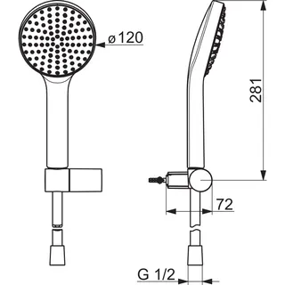 Handbrausegarnitur HANSAACTIVEJET 8438 1-strahlig chr/Hellgrau – Bild 2