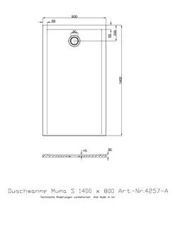 Hoesch Duschwanne Muna S 1400x800x30 ohne Antirutsch, Solique, Weiß Matt – Bild 2