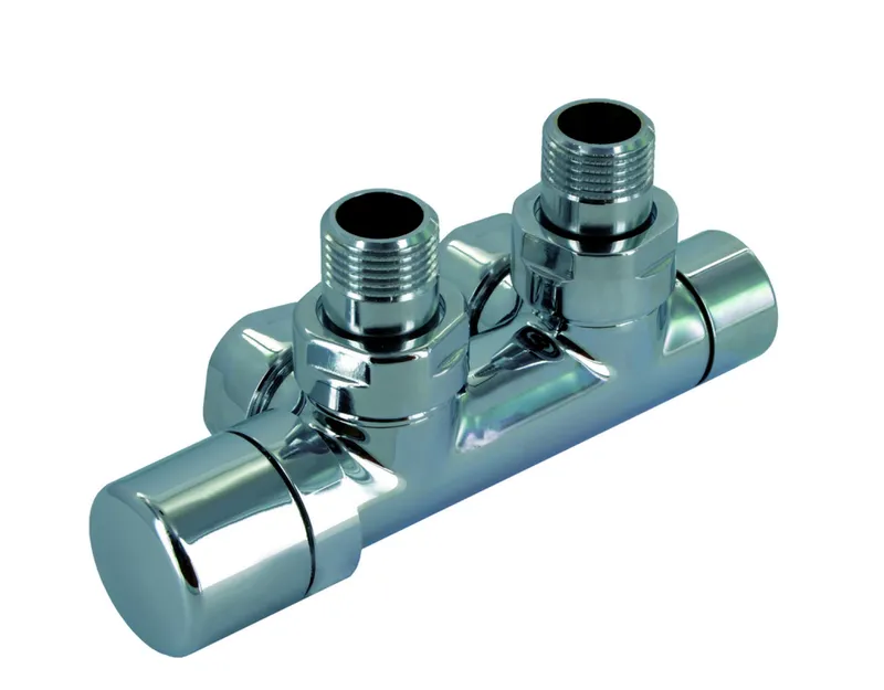 Zehnder Anschluss-Armatur Set Q Eckform Thermostatkopf links, chrom
