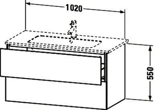 Duravit WTU wandhängend L-Cube 481x1020x550mm 2 SchKa, f.233610, basalt matt – Bild 3