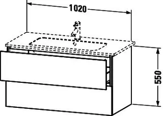 Duravit WTU wandhängend L-Cube 481x1020x550mm 2 SchKa, f.233610, basalt matt – Bild 2