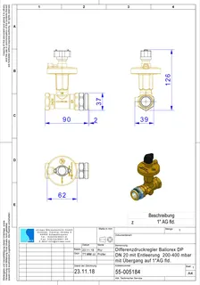 strawa Differenzdruckregler Ballorex DP DN 20 50-250 mbar
