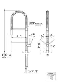 Steinberg Spültisch-Einhebelmischer 100 1495, chrom – Bild 2