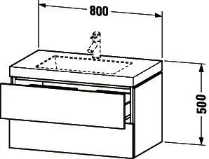 Duravit WTU L-Cube mit Vero Air 500x800x480mm o.HL, 2 SchKa, Weiß Matt – Bild 5