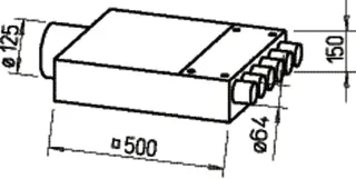 Helios FRS-VK 6-63/125 Verteilerkasten 6 x DN 63, 1 x 125 – Bild 2