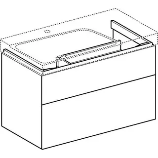 Geberit Xeno2 Unterschrank f. Waschtisch m. Ablg. rechts m. 2 Schubl., 88x53x46,2cm, weiß – Bild 3