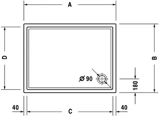 Duravit Starck Slimline Duschwanne, Rechteckig, 1200x800x55 mm, Weiß, Sanitä – Bild 4