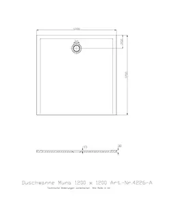 Hoesch Duschwanne Muna S 1200x1200x30 ohne Antirutsch, Material Solique, Weiß – Bild 5