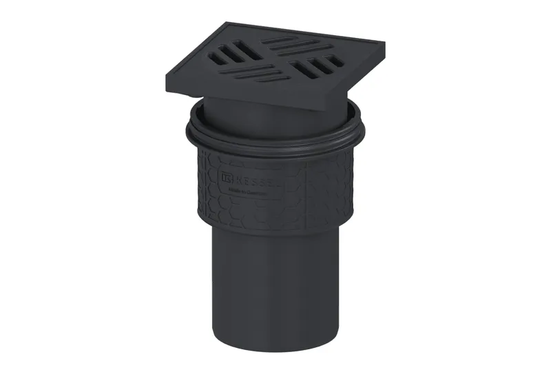KESSEL-Kellerablauf Practicus DN 100, senkr., Schlitzrost schwarz