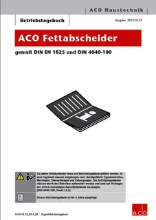 ACO Betriebstagebuch Fettabscheider