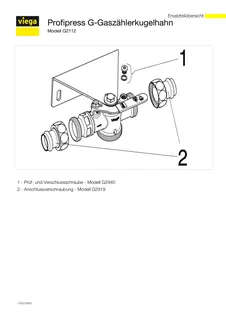 Viega Gaszähler-Kugeleckhahn G2112 in 22mm Messing – Bild 5