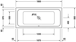 Duravit DCode Whirlw. 1800x800mm Einb.,Acryl Abl.mittig, 2 Rückens.,Jet -Proj.,Weiß – Bild 4
