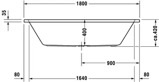 Duravit DCode Whirlw. 1800x800mm Einb.,Acryl Abl.mittig, 2 Rückens.,Jet -Proj.,Weiß – Bild 5