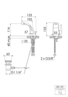 Steinberg Bidet-Einhebelmischer 230 1301, chrom – Bild 2