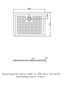 Hoesch Duschwanne Muna 1000x750x30 mit Antirutsch, Material Solique, Weiß – Bild 2