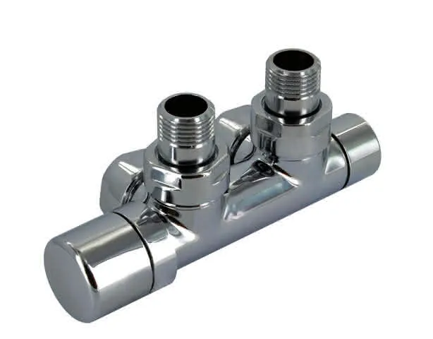 Zehnder Anschluss-Armatur Set Q Eckform Thermostatkopf links, weiß