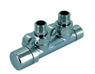 Zehnder Anschluss-Armatur Set Q Eckform Thermostatkopf links, weiß – Bild 2