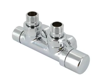 Zehnder Anschluss-Armatur Set P Eckform Thermostatkopf rechts, weiß