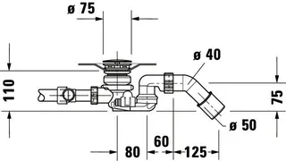 Duravit Mehrpreis f. Ab- und Überlaufgarnitur m.Bodenzulauf, f.Whirlwannen, chrom – Bild 2