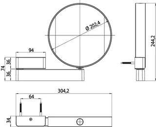 Emco LED-Kosmetikspiegel prime 06017 3-/7-fach, 1armig D: 202 mm – Bild 2