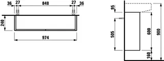 Laufen WTU SONAR 240x974x600 2 Türen Push/Pull f.WT H810347 kupfer – Bild 2