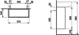 Laufen WTU SONAR 240x576x600 2 Türen Push/Pull f.WT H810342 kupfer – Bild 2