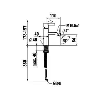 Bidetmischer K-LAUFEN Ausladung 110mm mit Ablaufventil chrom – Bild 2