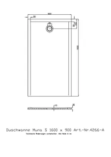 Hoesch Duschwanne Muna S 1600x900x30 ohne Antirutsch, Material Solique, Weiß – Bild 2