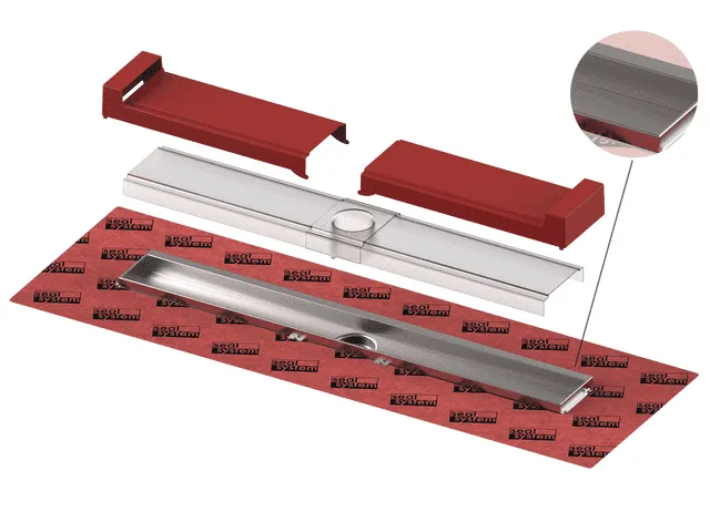 TECEdrainline-Evo Rinne mit WFA, 700 mm befestigte Seal System Dichtmanschette