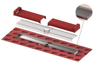 TECEdrainline-Evo Rinne mit WFA, 1000 mm befestigte Seal System Dichtmanschette
