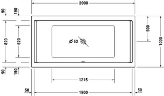 Duravit Starck Whirlwanne 2000x1000mm, Einbau Rückenschr. 2 L/R, Combi P, Weiß – Bild 3