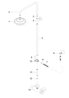 Dornbracht Shower Pipe mit Brause-Thermostat MADISON 34459360 Chrom – Bild 4
