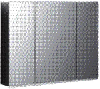 Geberit Option Plus Spiegelschrank m. Beleuchtung, drei Türen, 90x70x17,2cm