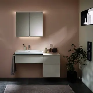 Geberit Option Plus Spiegelschrank m. Beleuchtung, zwei Türen, 75x70x17,2cm – Bild 3