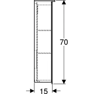 Geberit Option Plus Spiegelschrank m. Beleuchtung, zwei Türen, 75x70x17,2cm – Bild 5