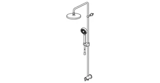 Kopfbrause-Set HANSABASICJET 4439 3-strahlig Ausld. 407 mm DN 15 chr – Bild 3
