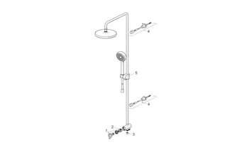 Kopfbrause-Set HANSABASICJET 4439 3-strahlig Ausld. 407 mm DN 15 chr – Bild 4
