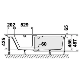 DS Badewanne m.ent. TEin links, DZ rechts Stepin Pure 1700x750 Weiß Glanz – Bild 3