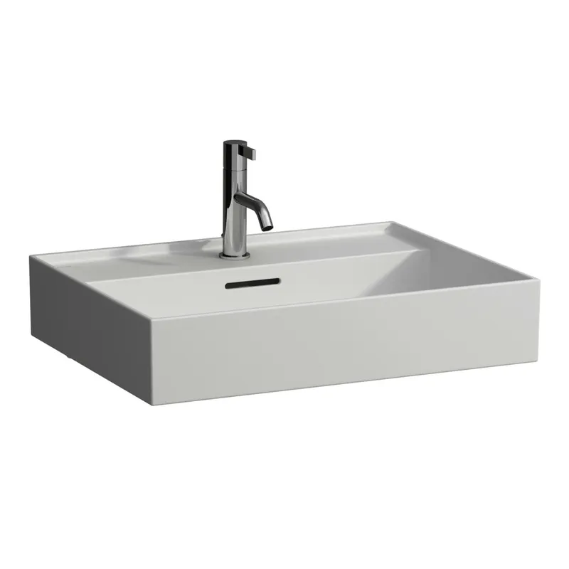 Aufsatz-Waschtisch K-LAUFEN 460x600x145 1 Hahnloch mit Überlauf weiß matt