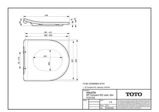 TOTO RP compact WC-Sitz abnehmbar mit Edelstahlscharnieren und Absenkautomatik – Bild 2