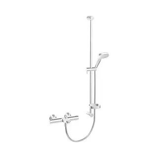 Hansa Hansaunita Wannen-Thermostat-Batterie Wand- stangenset, 4837 (chrom)